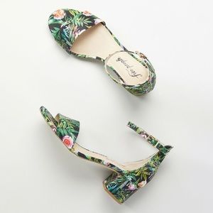 Free People Printed Marigold Block Heels